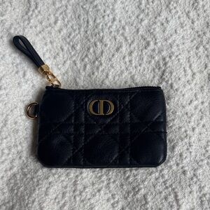 Christian Dior Caro leather zip key case